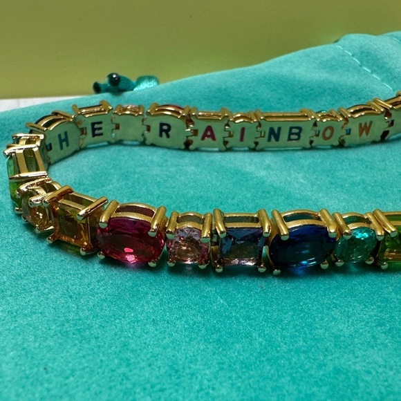 Kurt Geiger Spread the Rainbow Tennis Bracelet Multicolor NWT and dust bag - Picture 7 of 10